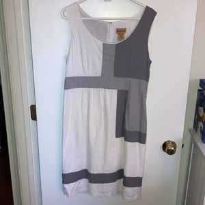 Midnight Velvet, White and Gray, Linen/ Rayon blend Dress, Size 10